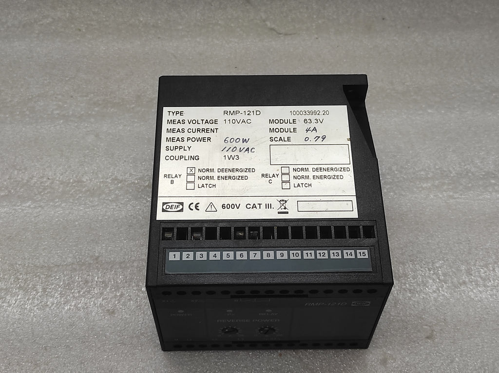 DEIF RMP-121D REVERSE POWER RELAY 110VAC