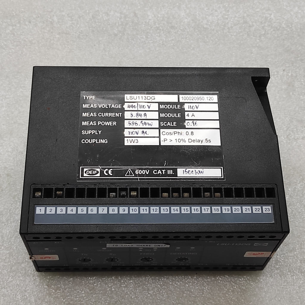 DEIF LSU-113DG LOAD SHARING UNIT 100020950.120 110V
