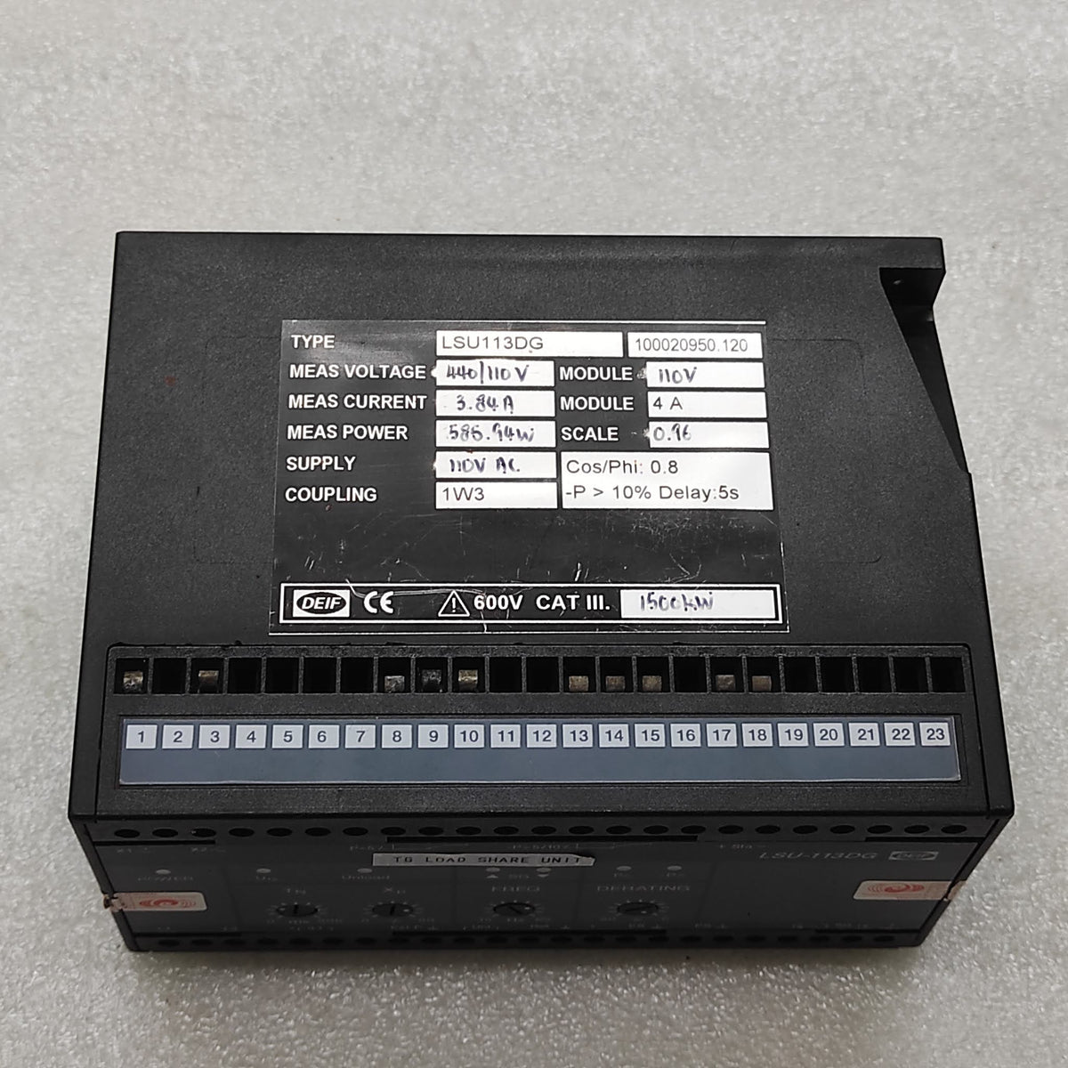 DEIF LSU-113DG LOAD SHARING UNIT 100020950.120 110V