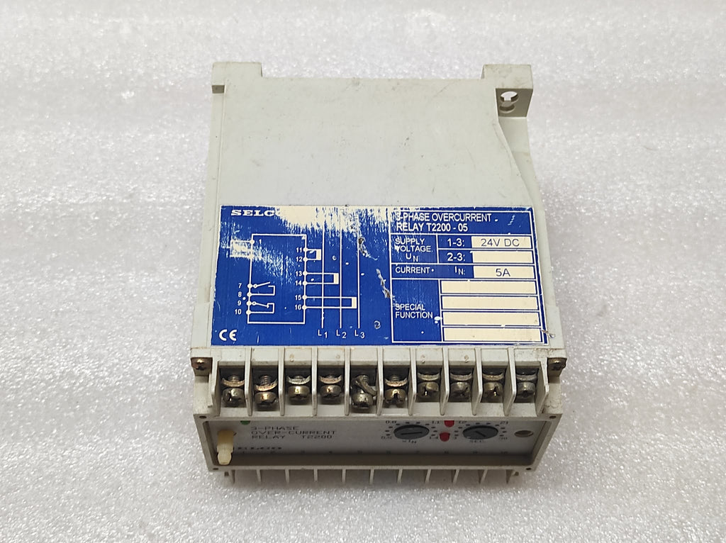 SELCO T2200-05 3-PHASE OVERCURRENT RELAY 24VDC