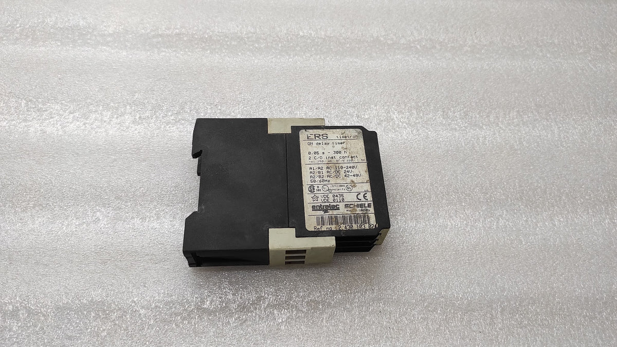 ENTRELEC SCHIELE ERS TIMETRON ON DELAY TIMER 2.430.103.02 110-240VAC / 24V AC-DC