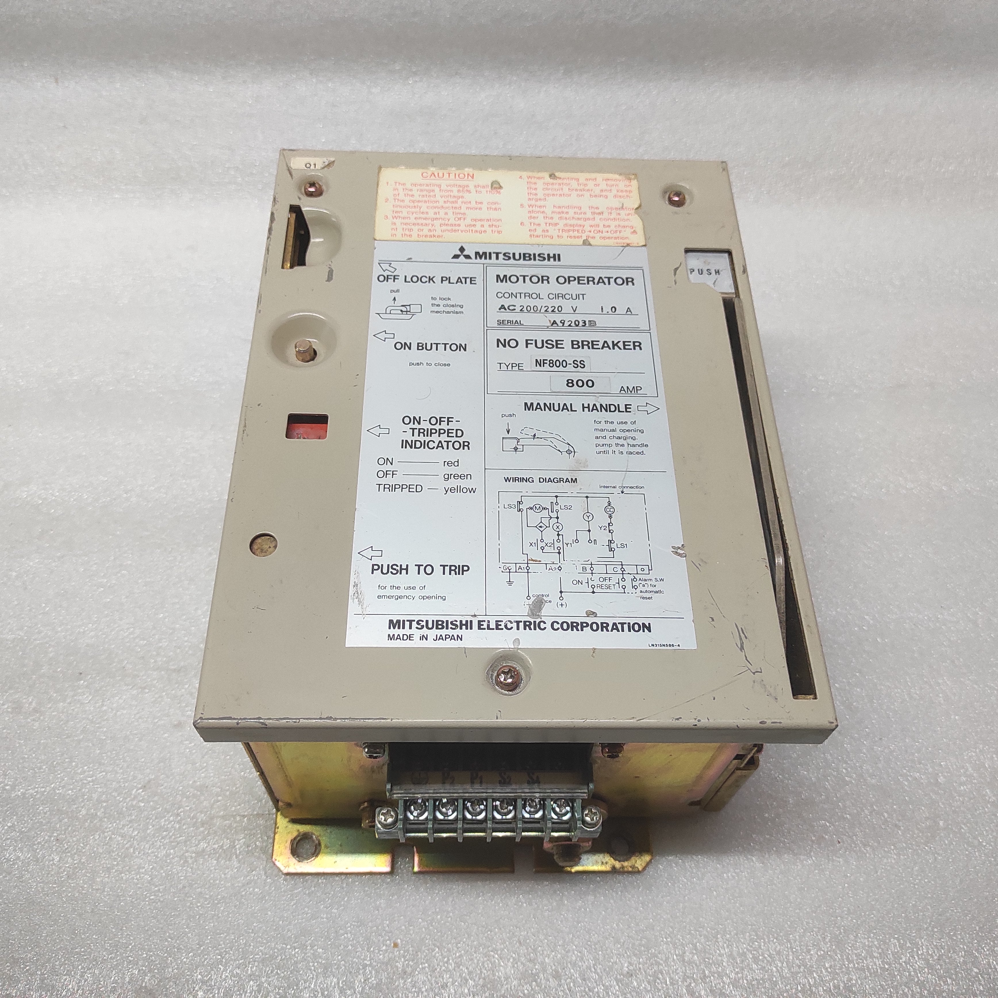 MITSUBISHI ELECTRIC NF800-SS MOTOR OPERATOR 800A
