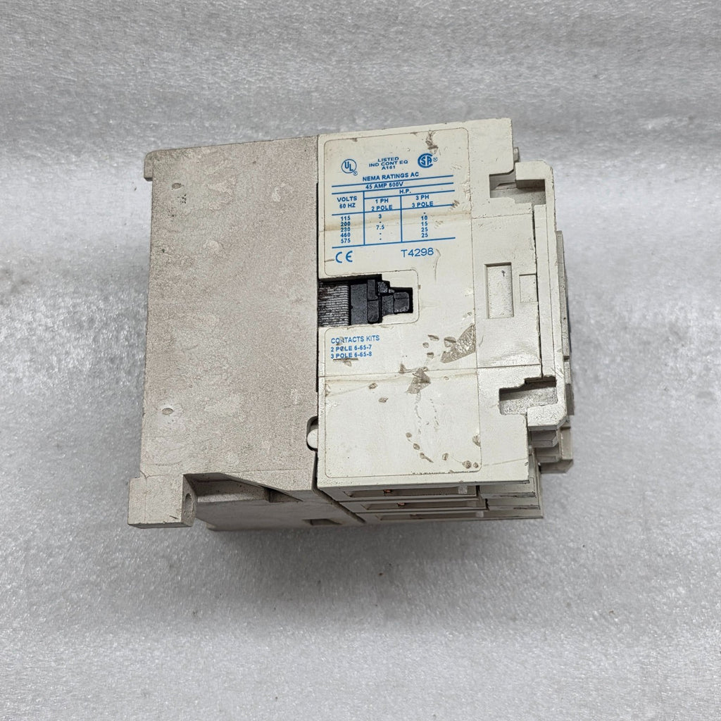 CUTLER HAMMER AN16GN0 MAGNETIC CONTACTOR 45A 110-120VAC AUX C320KGS1