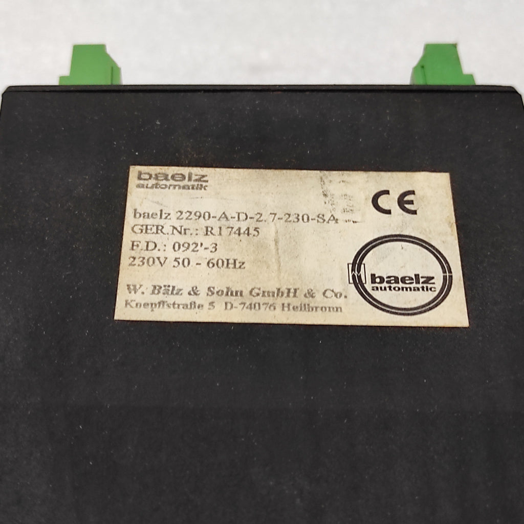 BAELZ AUTOMATIC WBS 2290 TEMPERATURE CONTROLLER BAELZ 2290-A-D-2.7-230-SA 230V