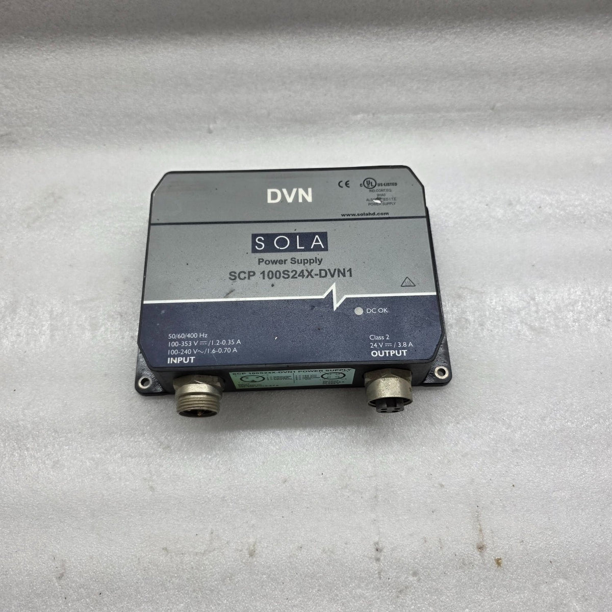 SOLA DVN POWER SUPPLY SCP 100S24X-DVN1 24VDC 3.8A