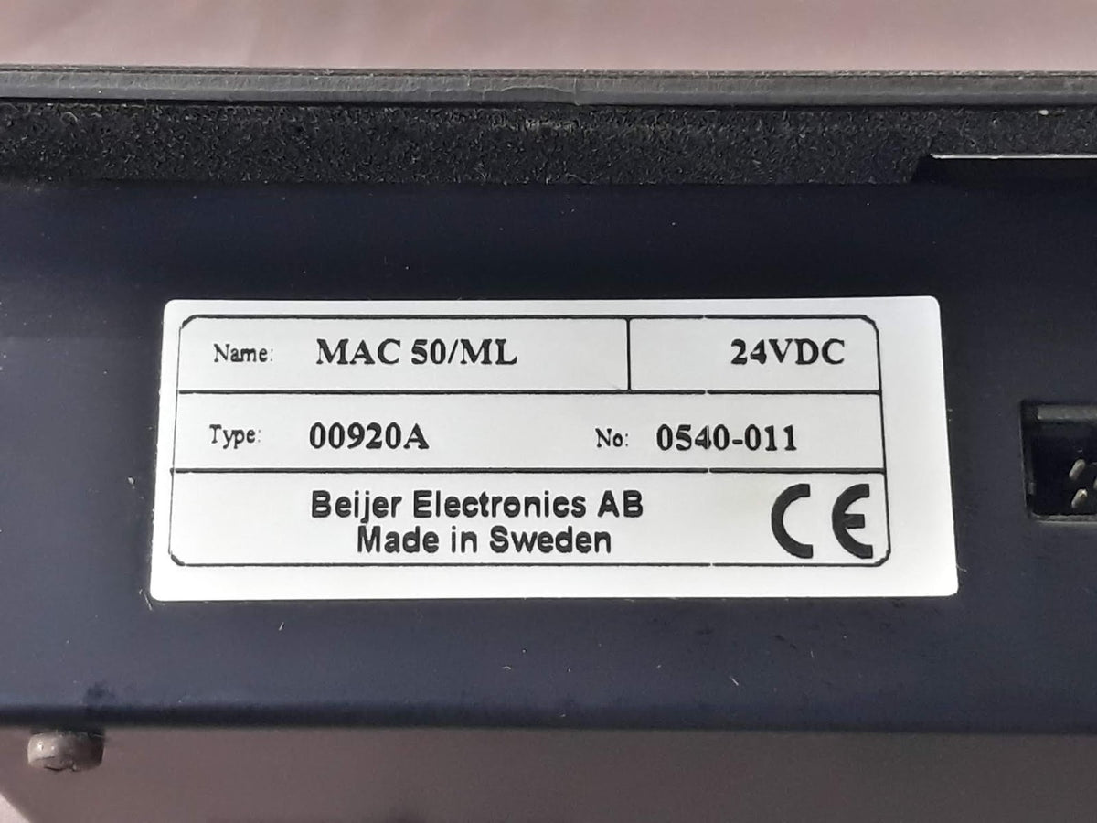 Beijer Electronics MAC 50/ML Operator Panel 00920A 24VDC