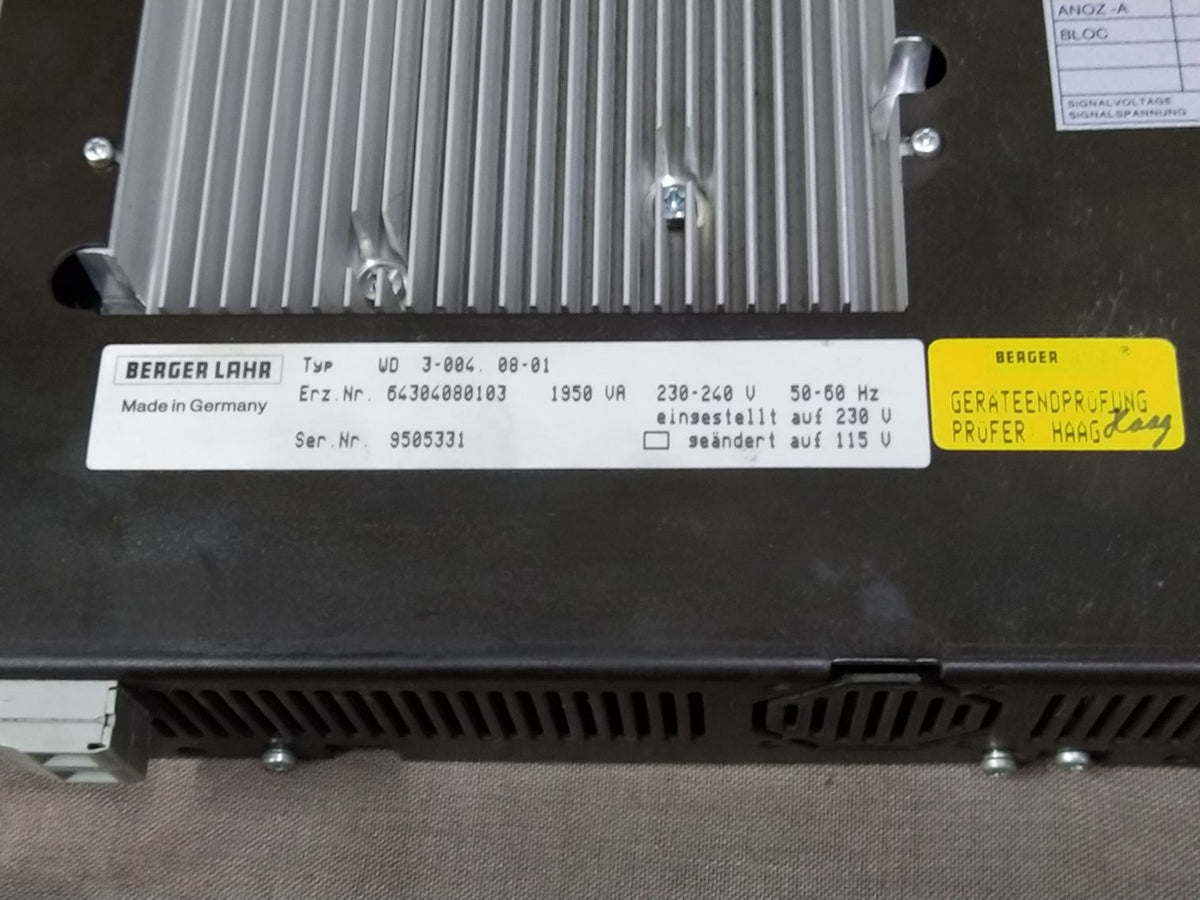 Berger Lahr WD 3-004 08-01 Servo Drive 64304080103 230-240V 1950VA