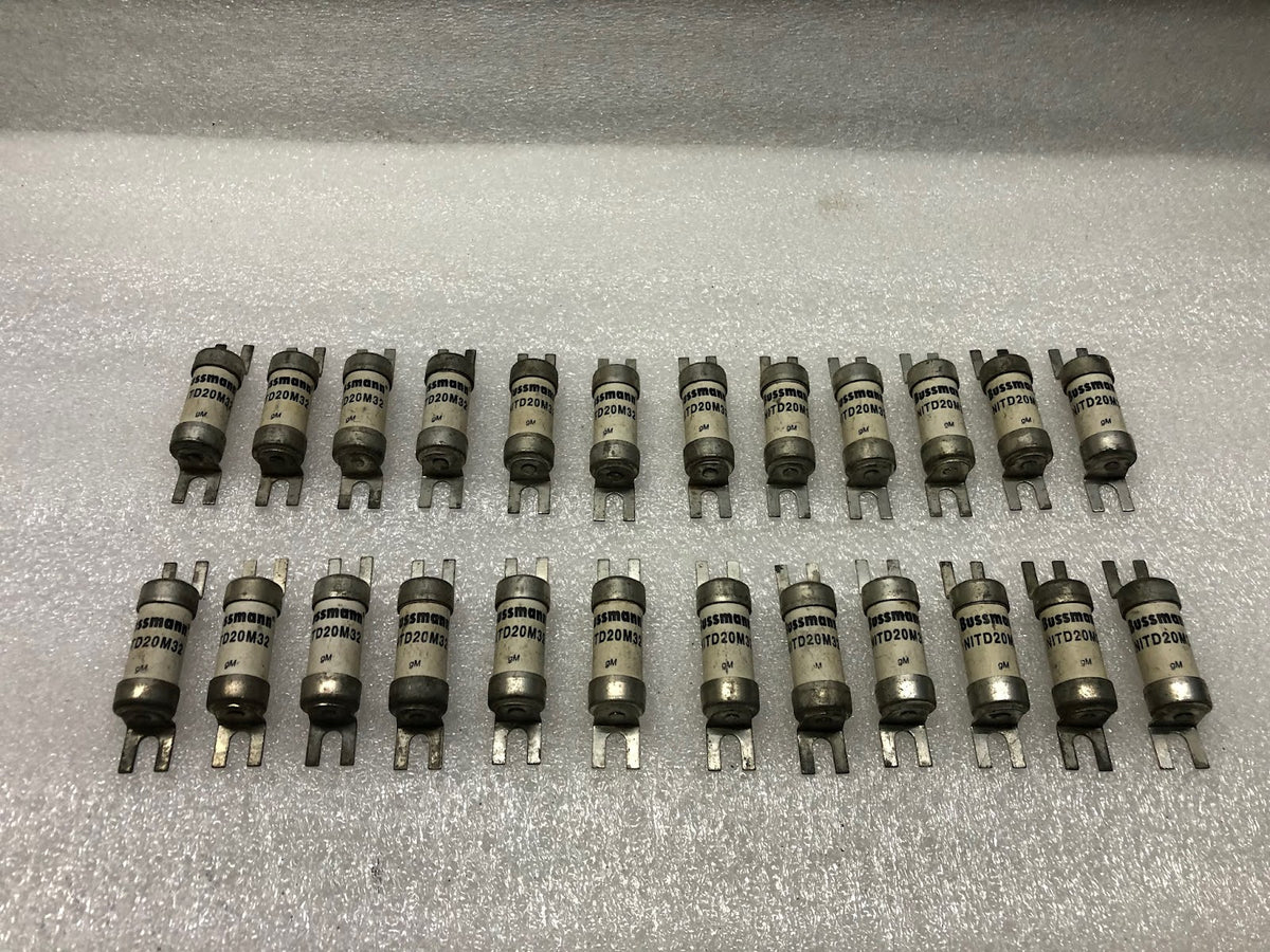 BUSSMANN NITD20M32 FUSE 20A 550VAC LOT OF 12 UNIT