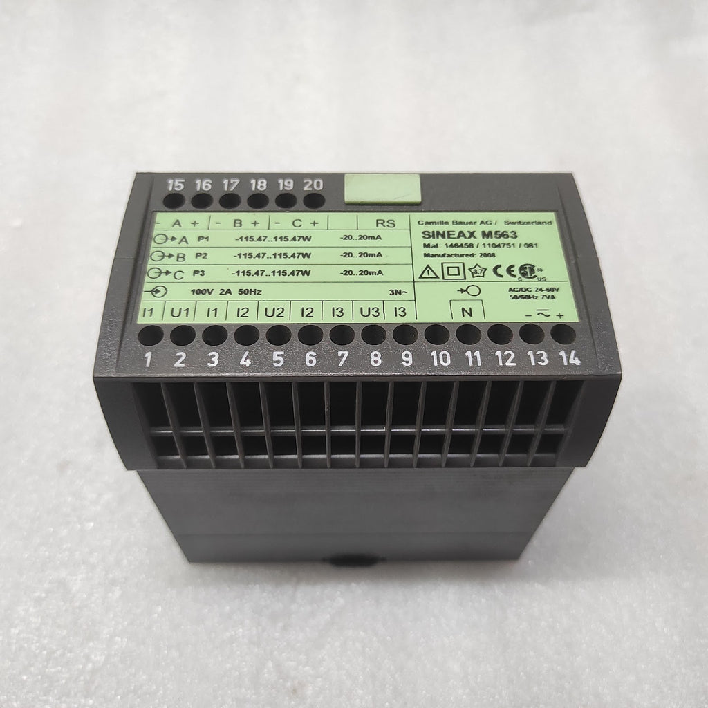 CAMILLE BAUER SINEAX M563 PROGRAMMABLE MULTI TRANSDUCER 3-ANALOG OUTPUT RS232