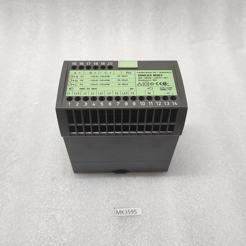 CAMILLE BAUER SINEAX M563 PROGRAMMABLE MULTI TRANSDUCER 3-ANALOG OUTPUT RS232