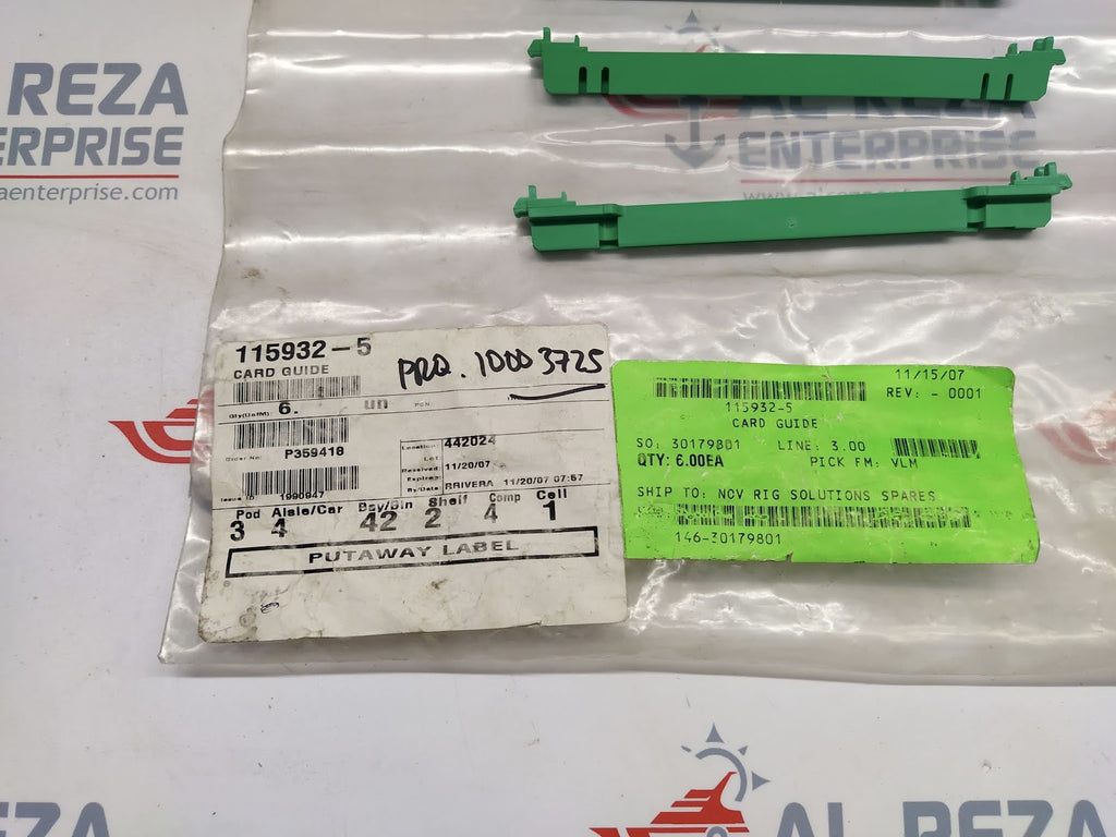 CARD GUIDE 115932-5 146-30179801 LOT OF 6 CARD GUIDE