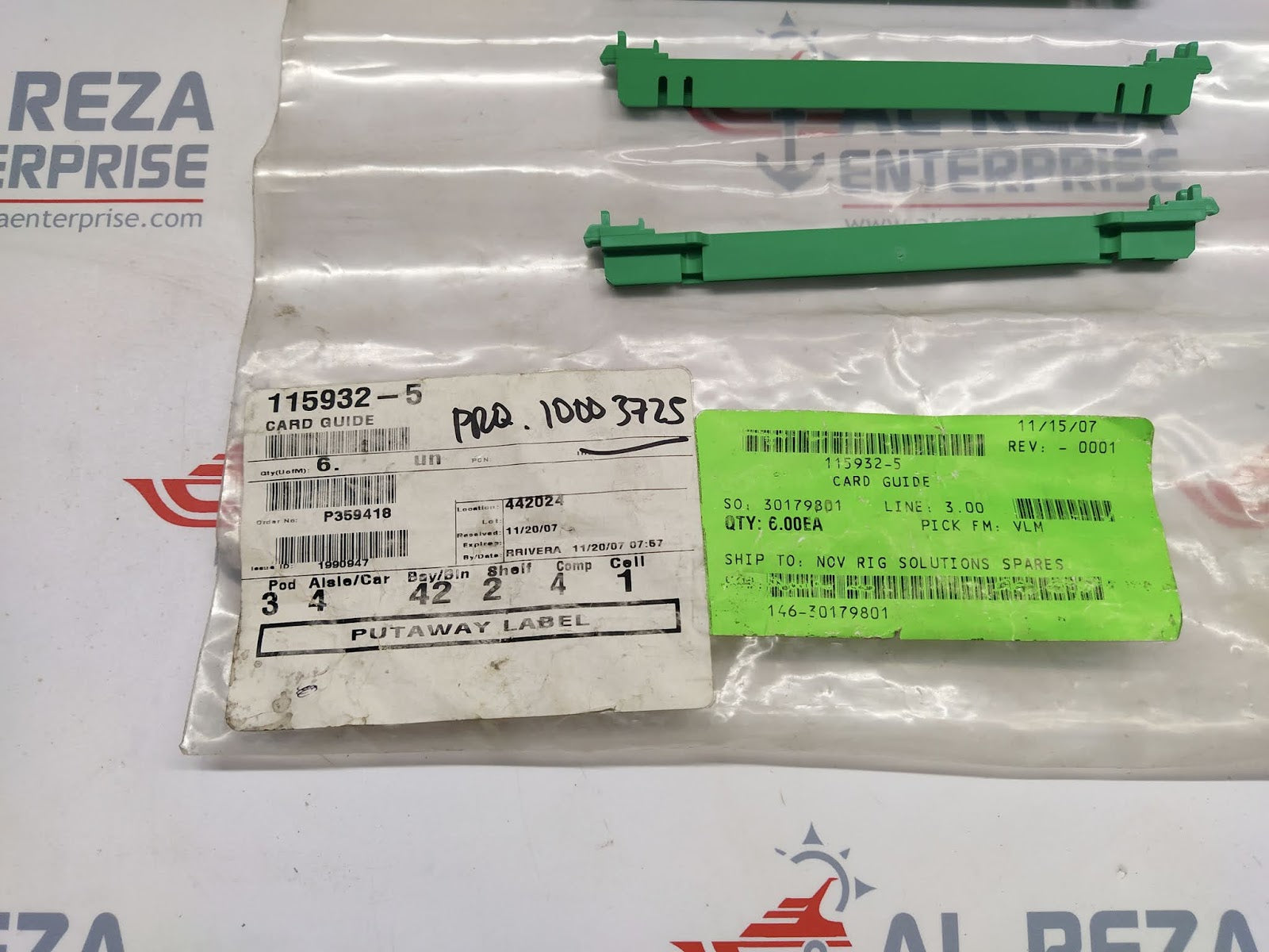 CARD GUIDE 115932-5 146-30179801 LOT OF 6 CARD GUIDE