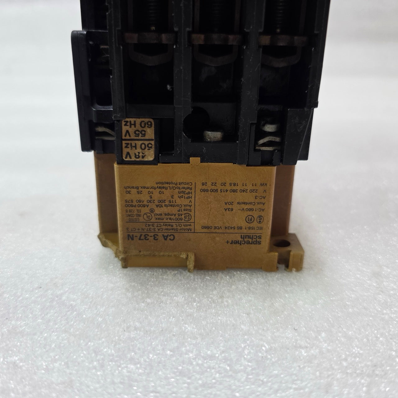 SPRECHER+SCHUH CA 3-37-N MOTOR STARTER CONTACTOR 63A 660V + CT 3-42 O/L