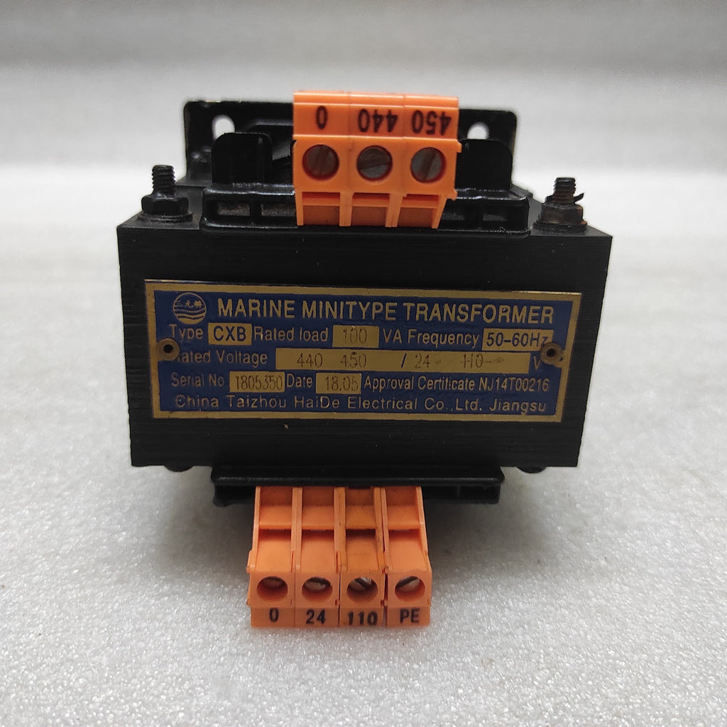 CHINA TAIZHOU HAIDE CXB MARINE MINITYPE TRANSFORMER PRI 440-450V SEC 24-110V