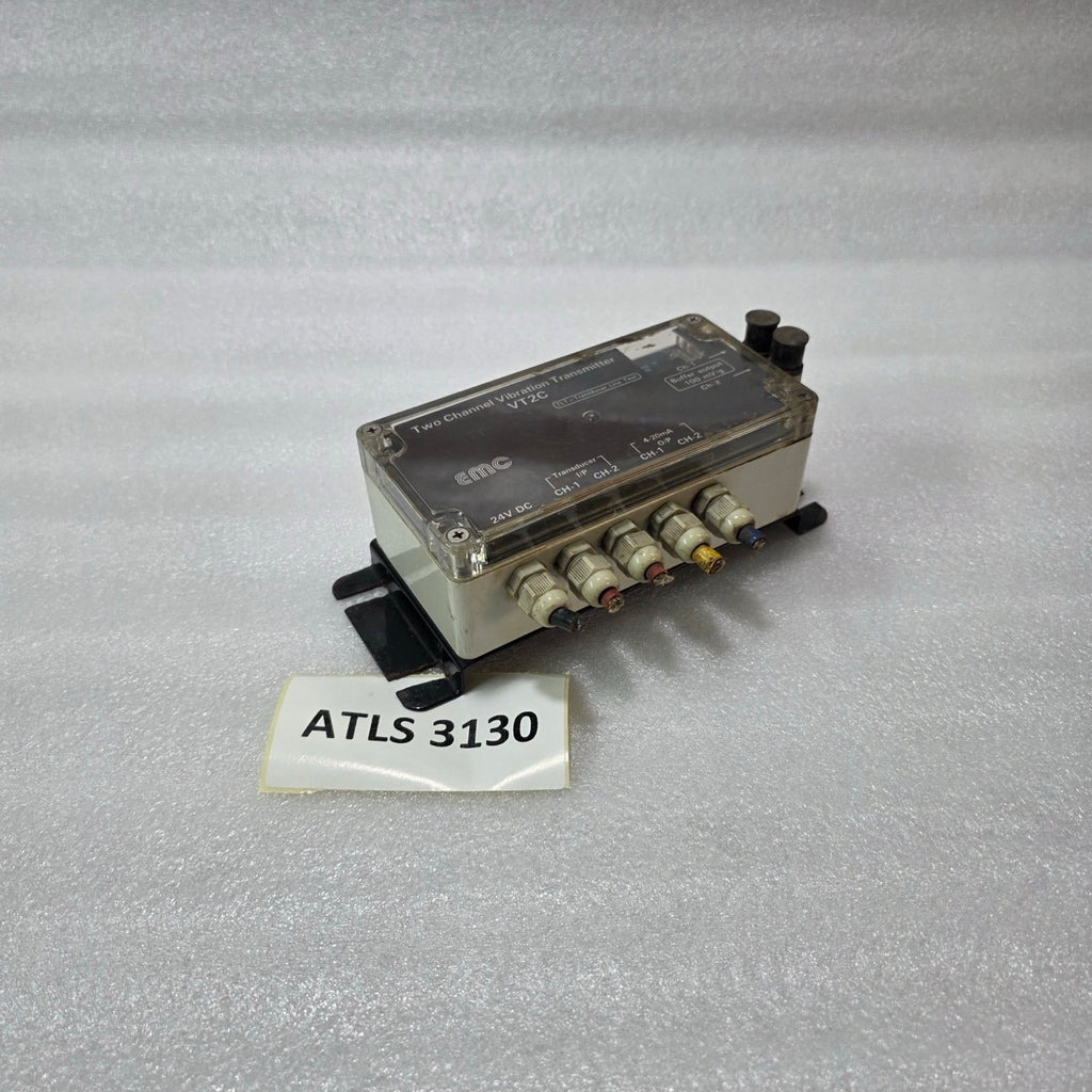 CMC VT2C TWO CHANNEL VIBRATION TRANSMITTER 24VDC 4-20mA TLT PRE-OWNED