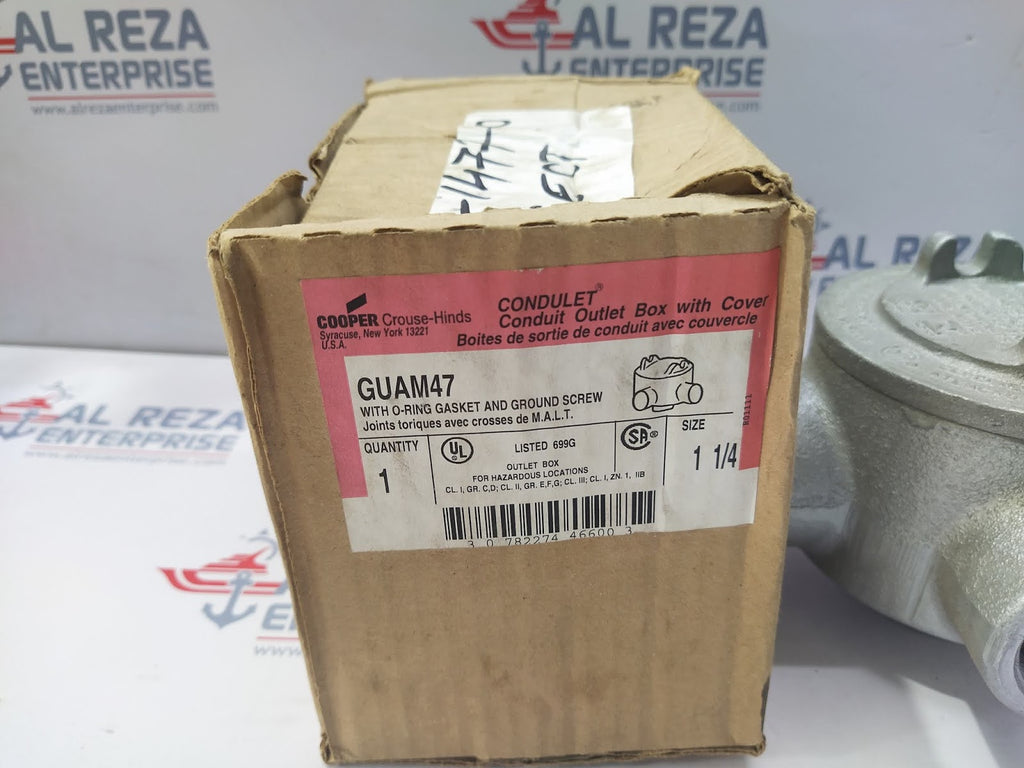 COOPER CROUSE HINDS GUAM47 CONDUIT OUTLET BOX WITH COVER