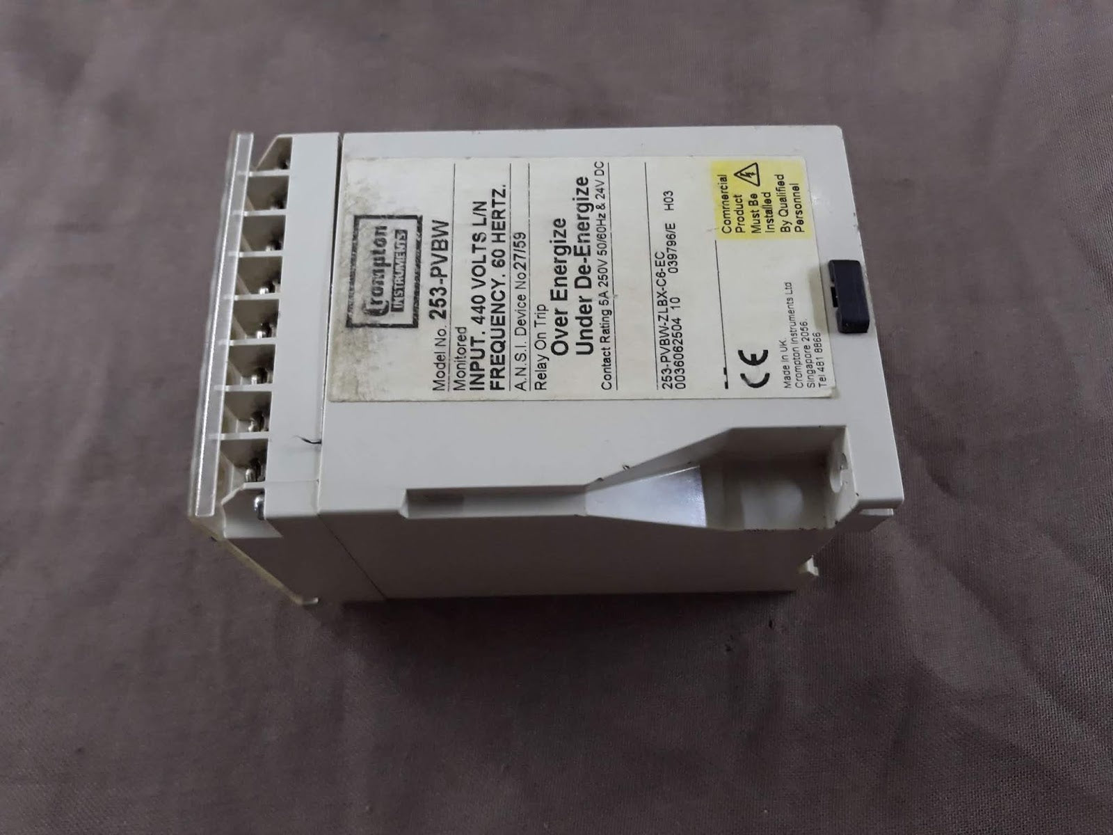 Crompton Protector 253-PVBW Frequency Relay 253 PVBW