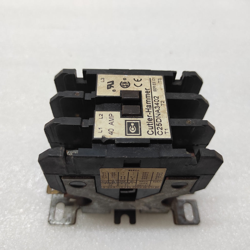 CUTLER HAMMER C25DNA3402 MAGNETIC CONTACTOR 40A COIL VOLTAGE 24V