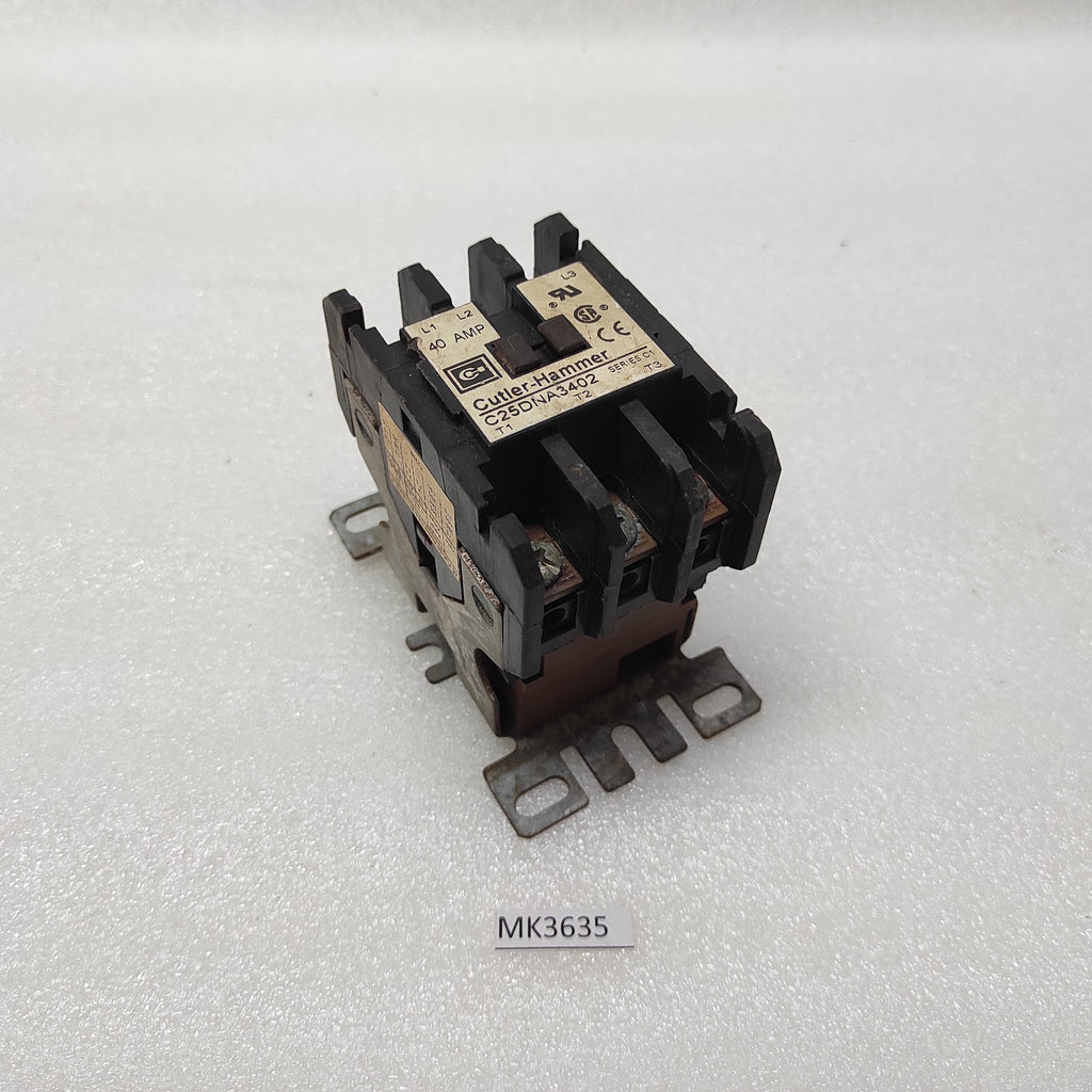 CUTLER HAMMER C25DNA3402 MAGNETIC CONTACTOR 40A COIL VOLTAGE 24V