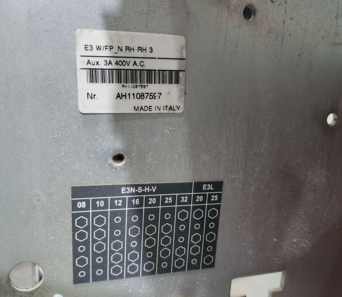 ABB SACE E3S/MS 32 3-POLE CIRCUIT BREAKER 1SDA058979R1 3200A