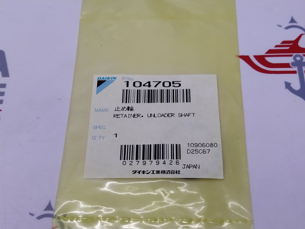 Daikin 104705 Retainer Unloader Shaft