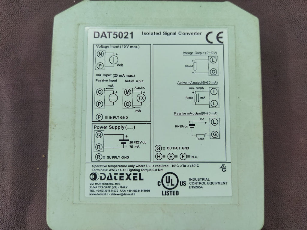 Datexel DAT5021 Isolated Signal Converter 20-32V DC