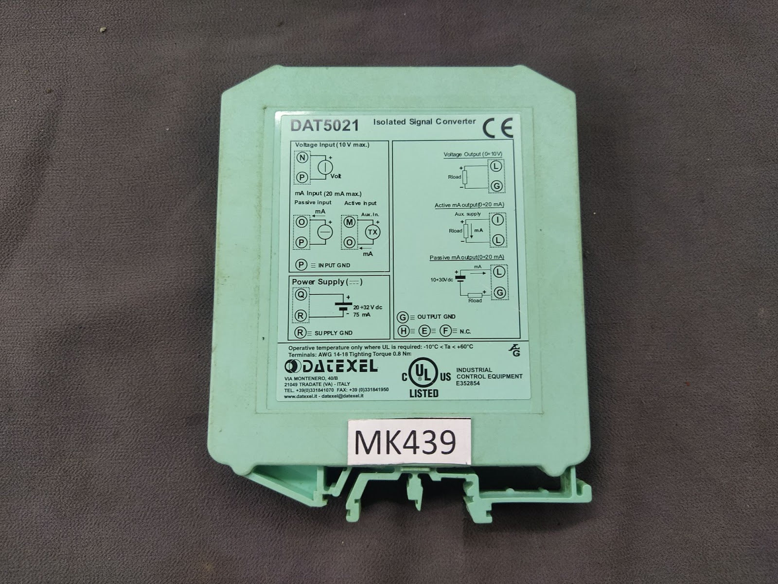 Datexel DAT5021 Isolated Signal Converter 20-32V DC
