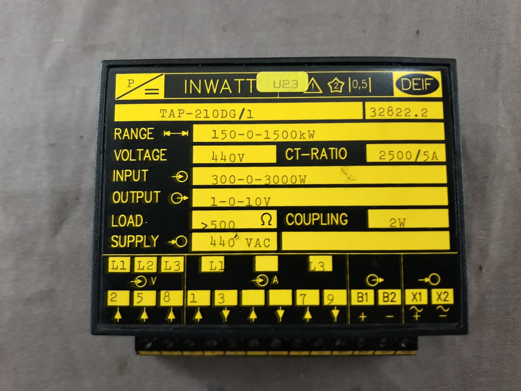 Deif Tap-210DG/1 Inwatt Transducer 32822.2 Range 150-0-1500 KW