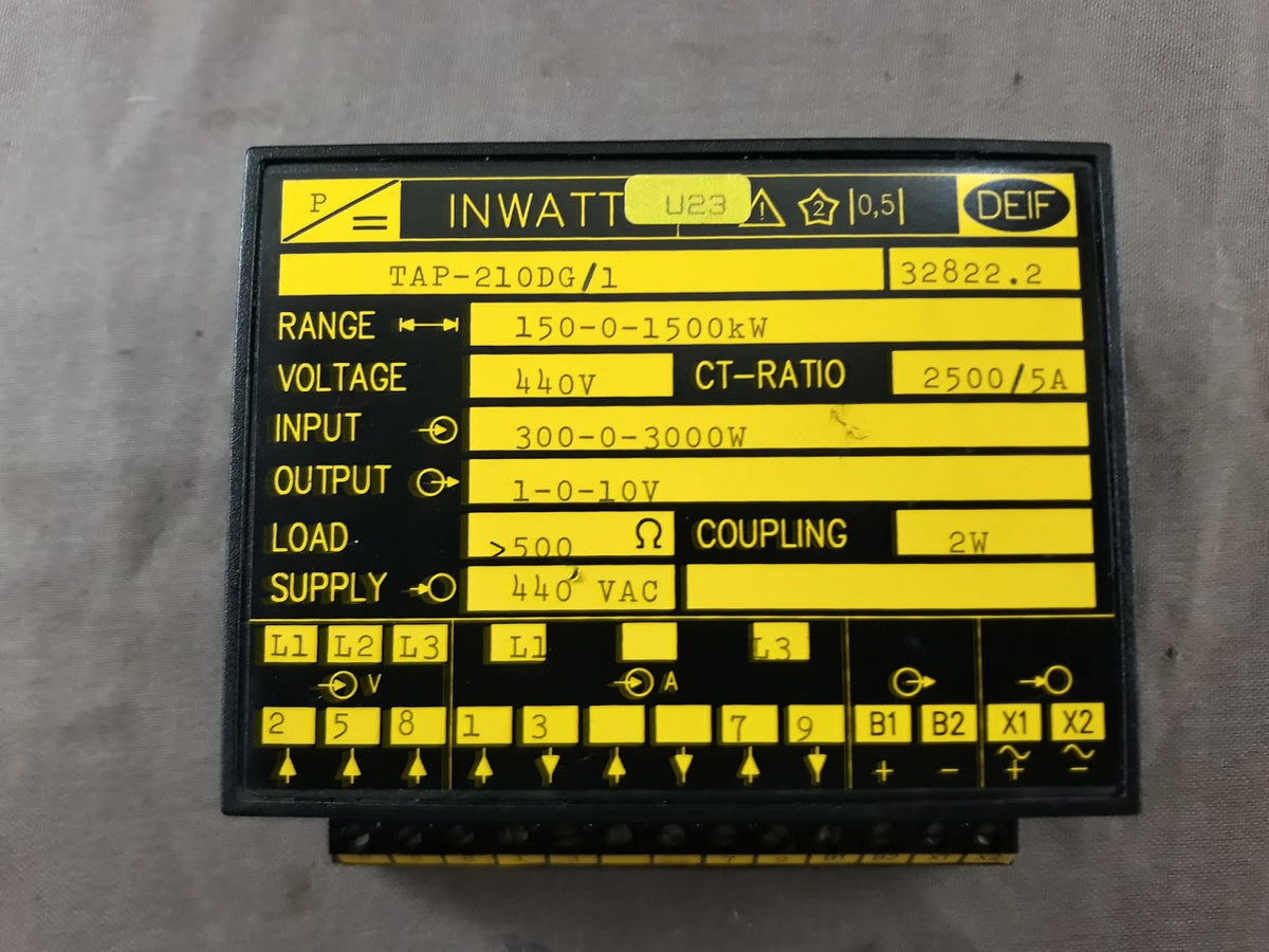Deif Tap-210DG/1 Inwatt Transducer 32822.2 Range 150-0-1500 KW