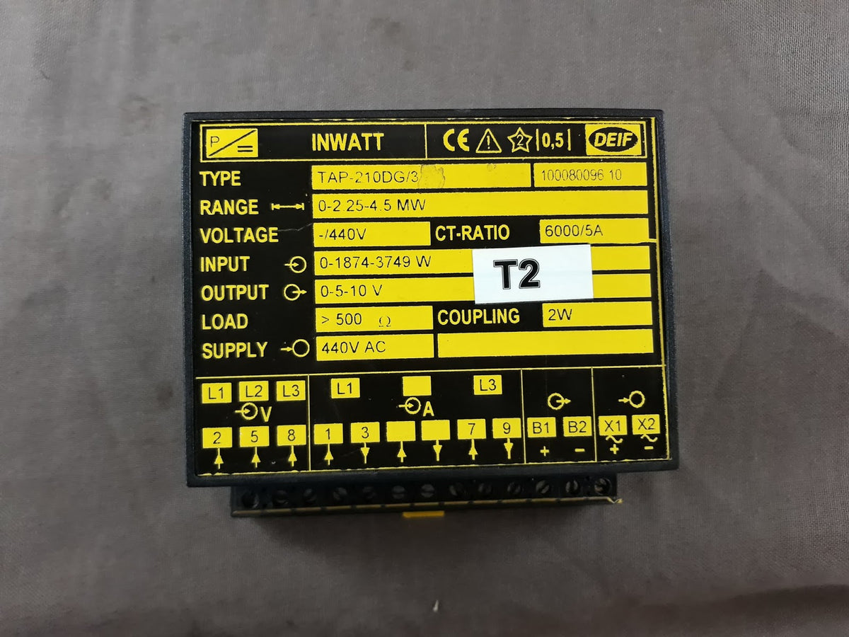 Deif Tap-210DG/3 Inwatt Transducer 100080096.10 Range 0-2.25 -4.5 MW