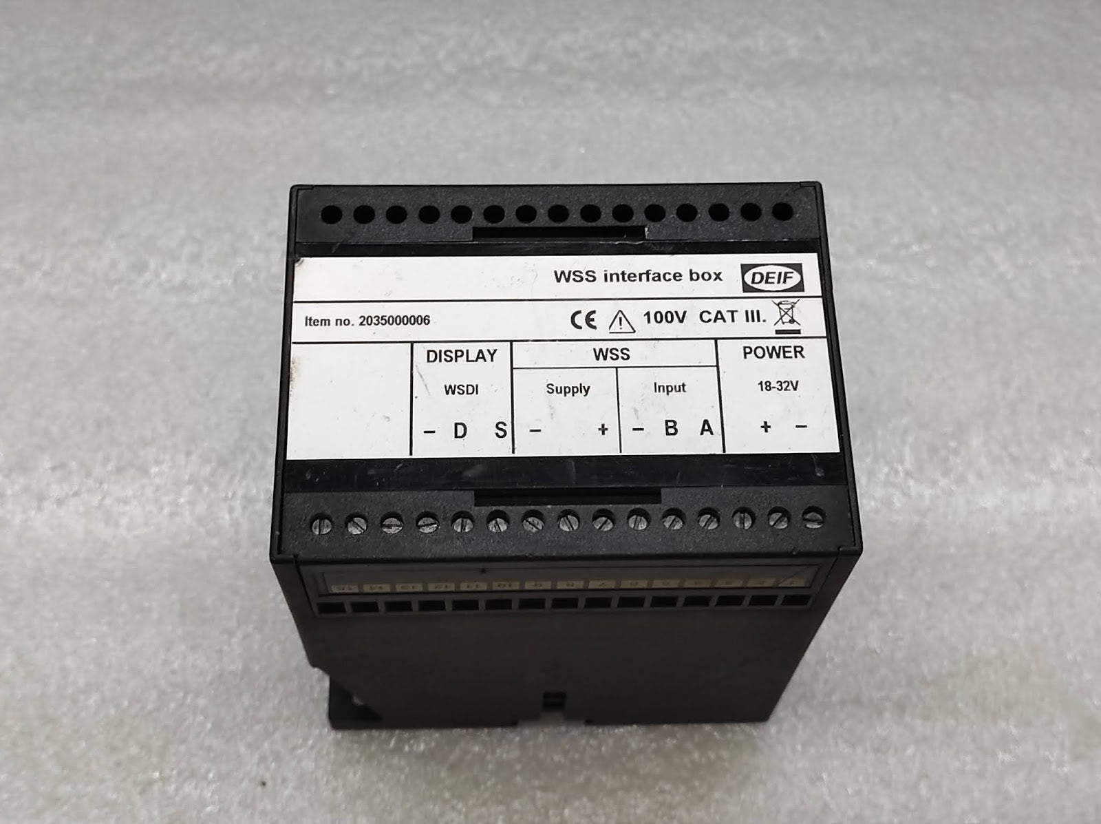 DEIF 2035000006 WSS INTERFACE BOX 18-32V