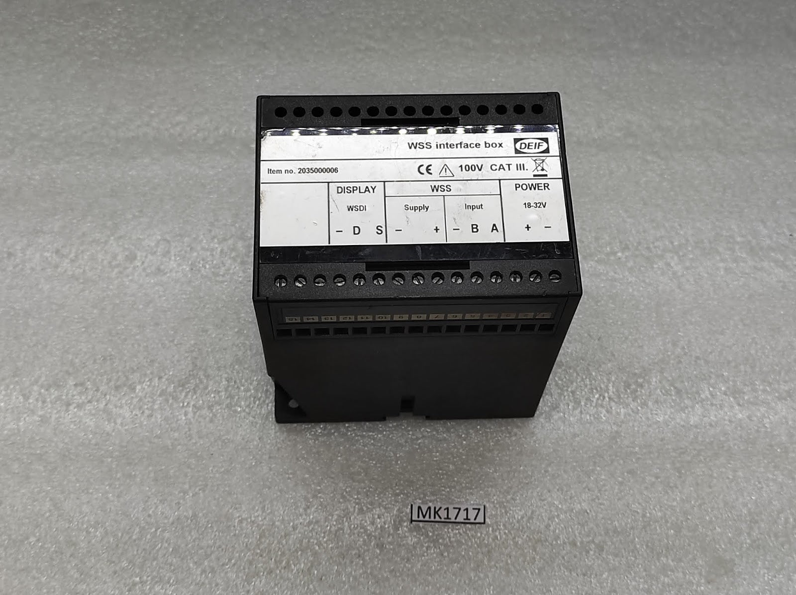 DEIF 2035000006 WSS INTERFACE BOX 18-32V