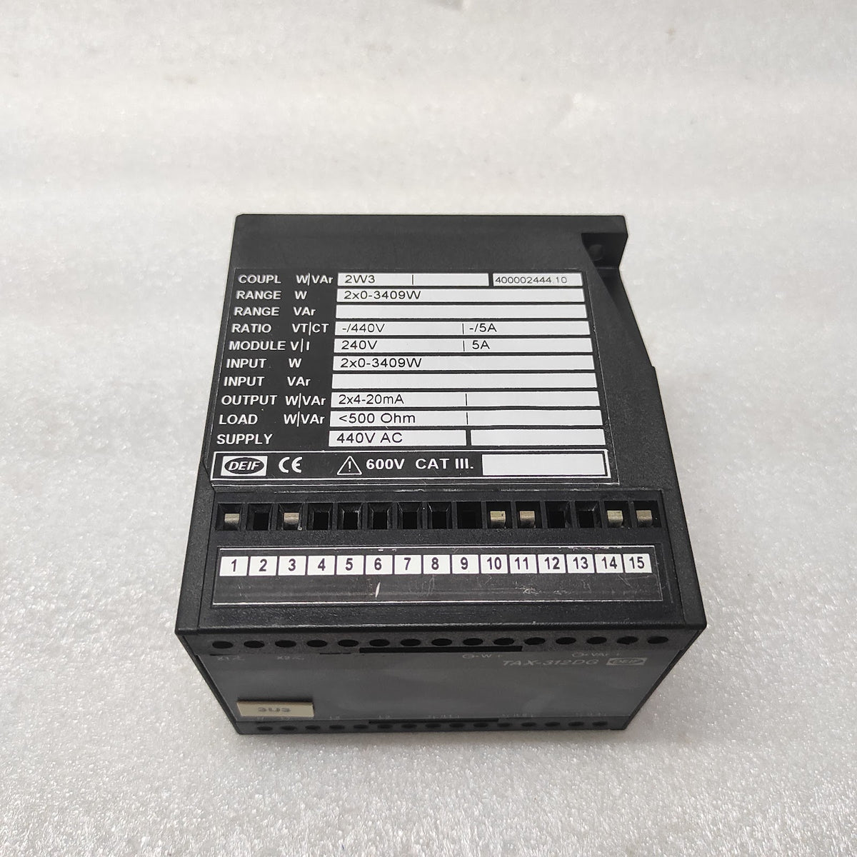 DEIF TAX-312DG POWER TRANSDUCER 400002444.10 440VAC