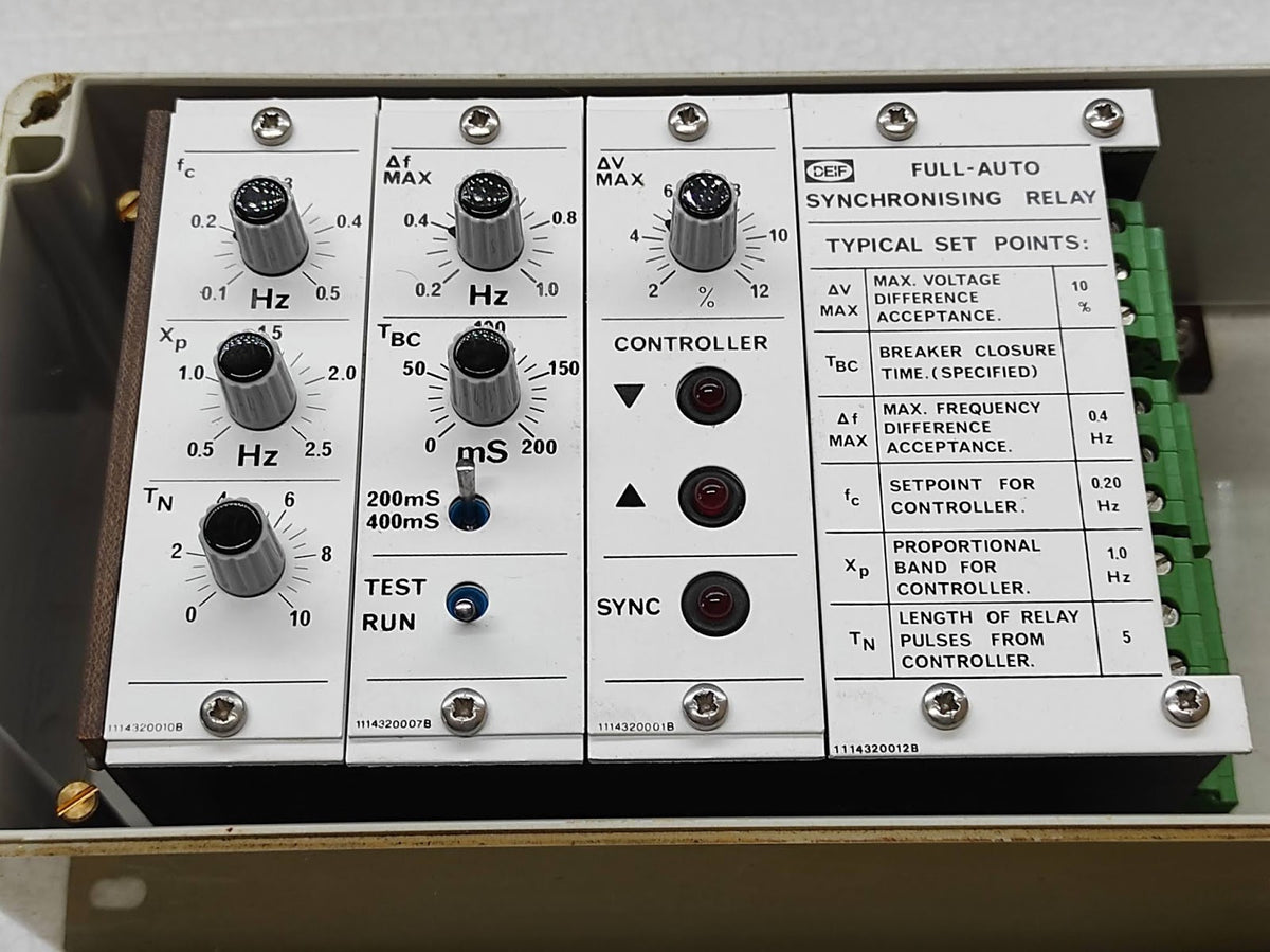 Deif Full Auto Synchronising Relay 1114320012B 1114320010B 1114320007B 111432000