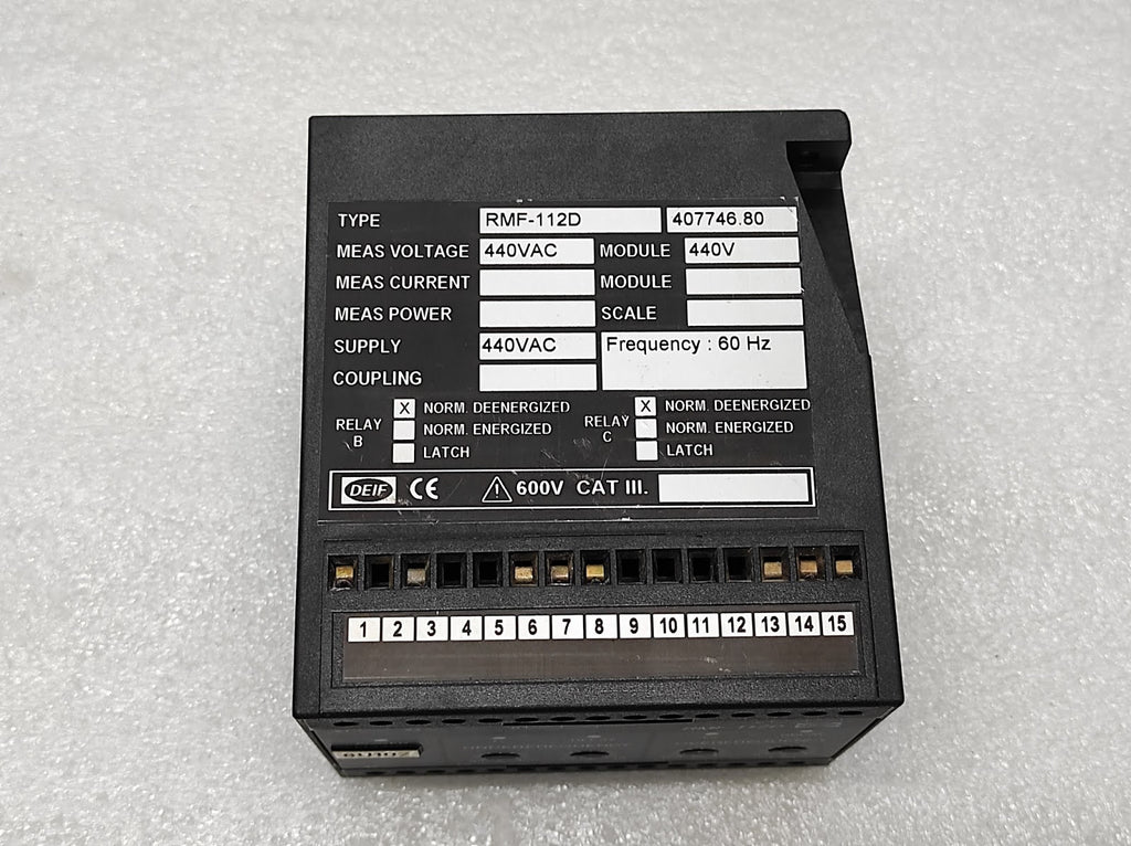 DEIF RMF-112D FREQUENCY RELAY 407746.80 440VAC