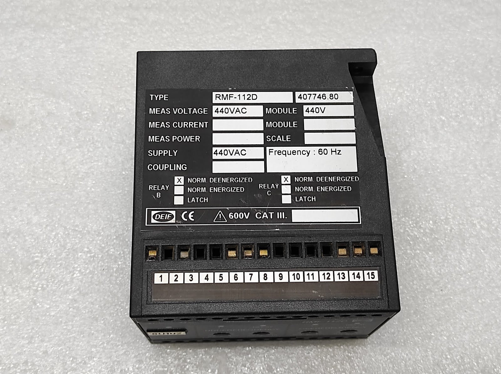 DEIF RMF-112D FREQUENCY RELAY 407746.80 440VAC