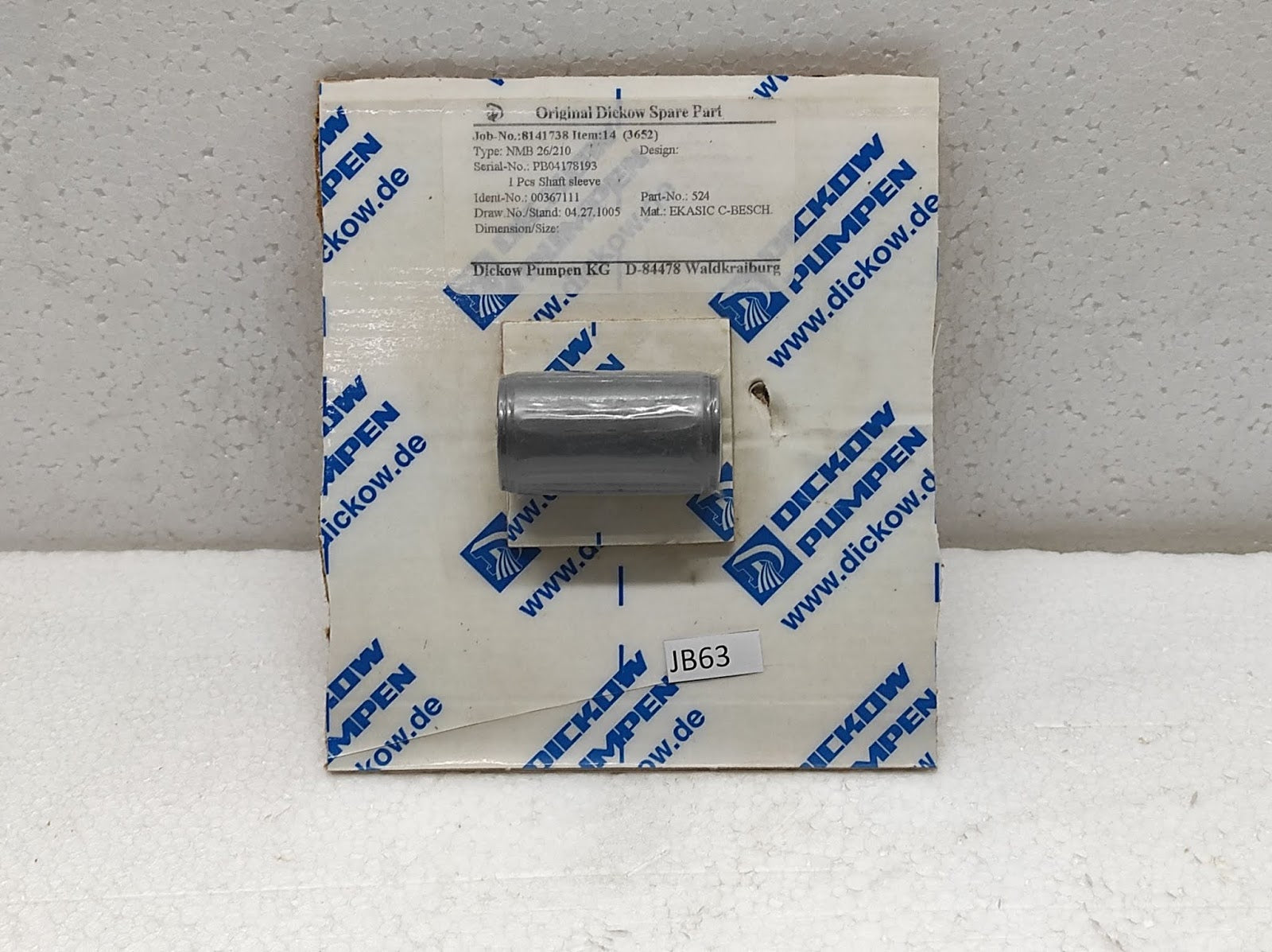 Dickow Pumpen NMB 26/210 Shaft Sleeve 00367111 524