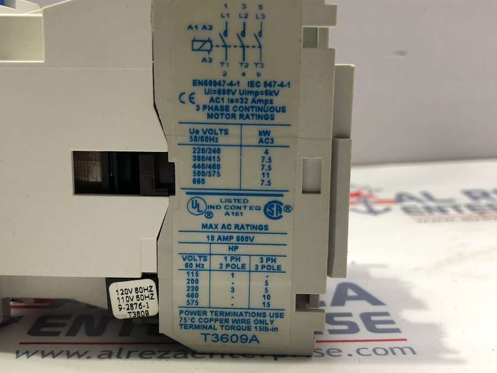 EATON CUTLER-HAMMER CE15DNS3AB 3-POLE CONTACTOR 18A 110-120V CE15DNS3