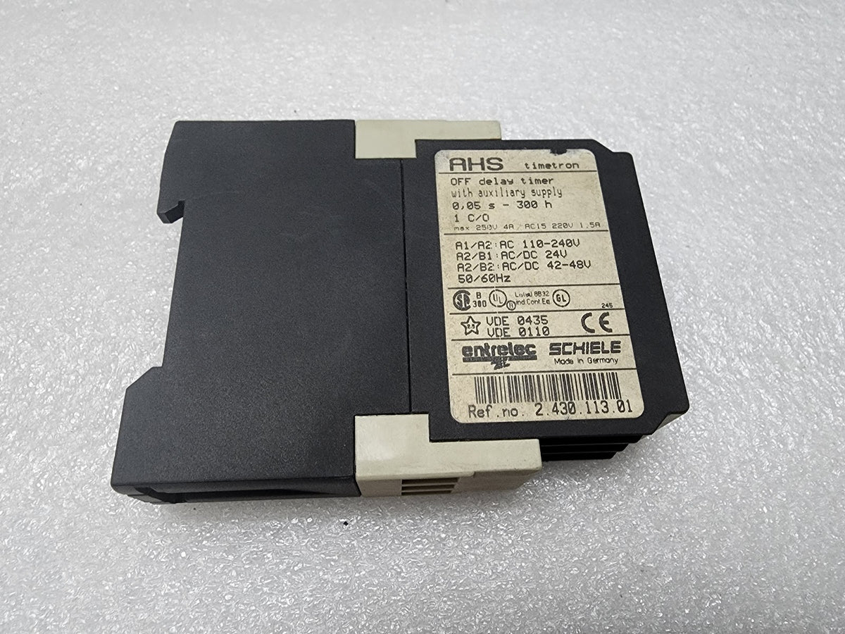 ENTRELEC AHS OFF DELAY TIMER 2.430.113.01 110-240VAC/24VUC/42-48VUC