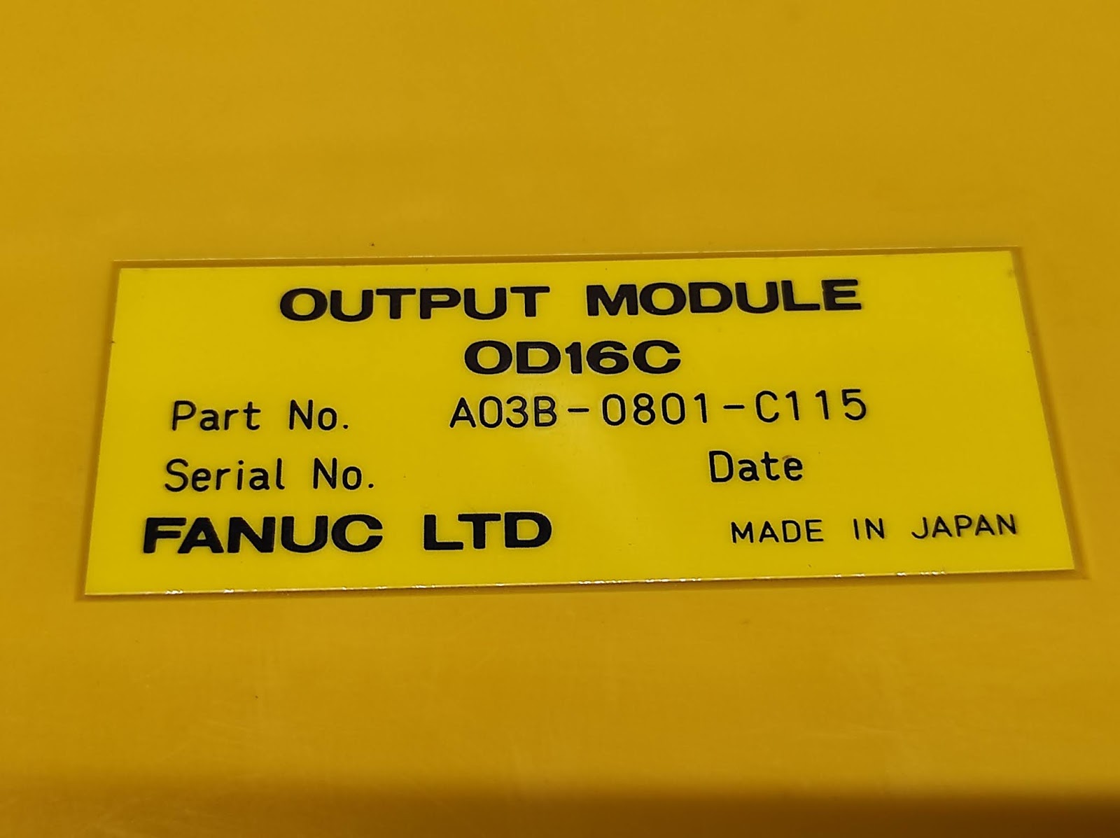 FANUC OD16C OUTPUT MODULE A03B-0801-C115