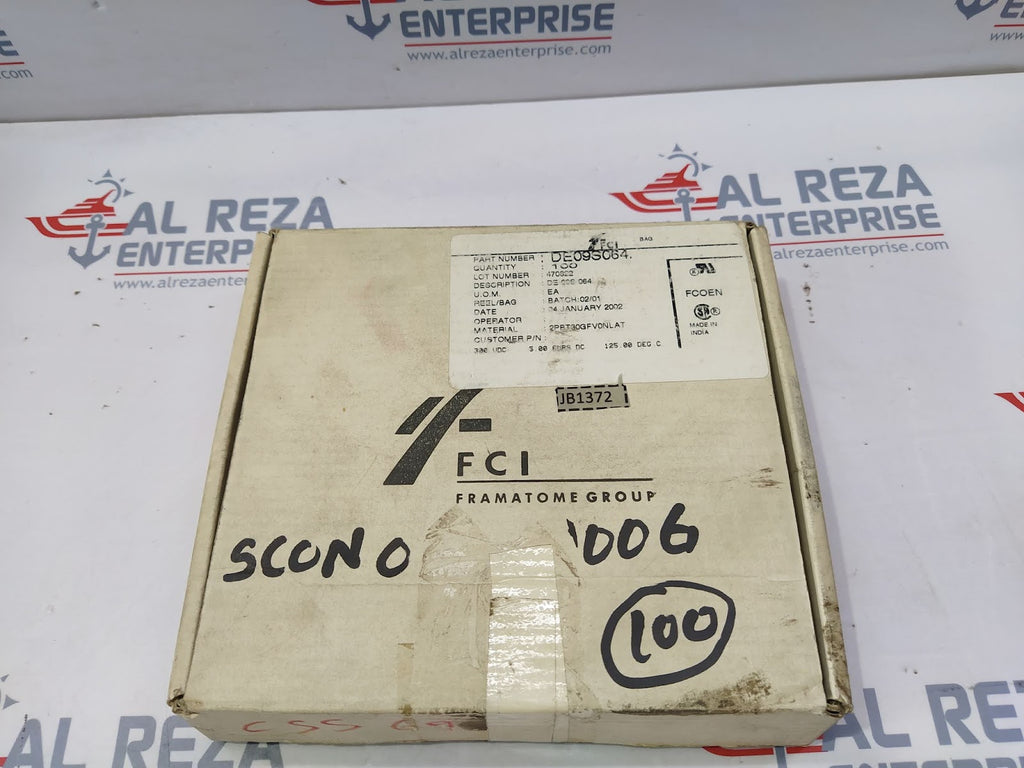 FCI DE09S064 CONN D-SUB RCPT 9POS SLDR CUP LOT OF 100 UNIT