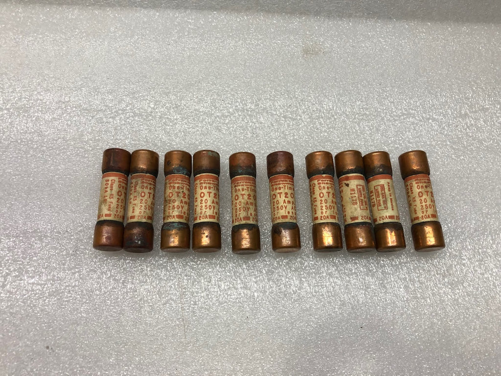 FERRAZ SHAWMUT OT20 K5 FUSE 50kA 20A 250V LOT OF 10 UNIT