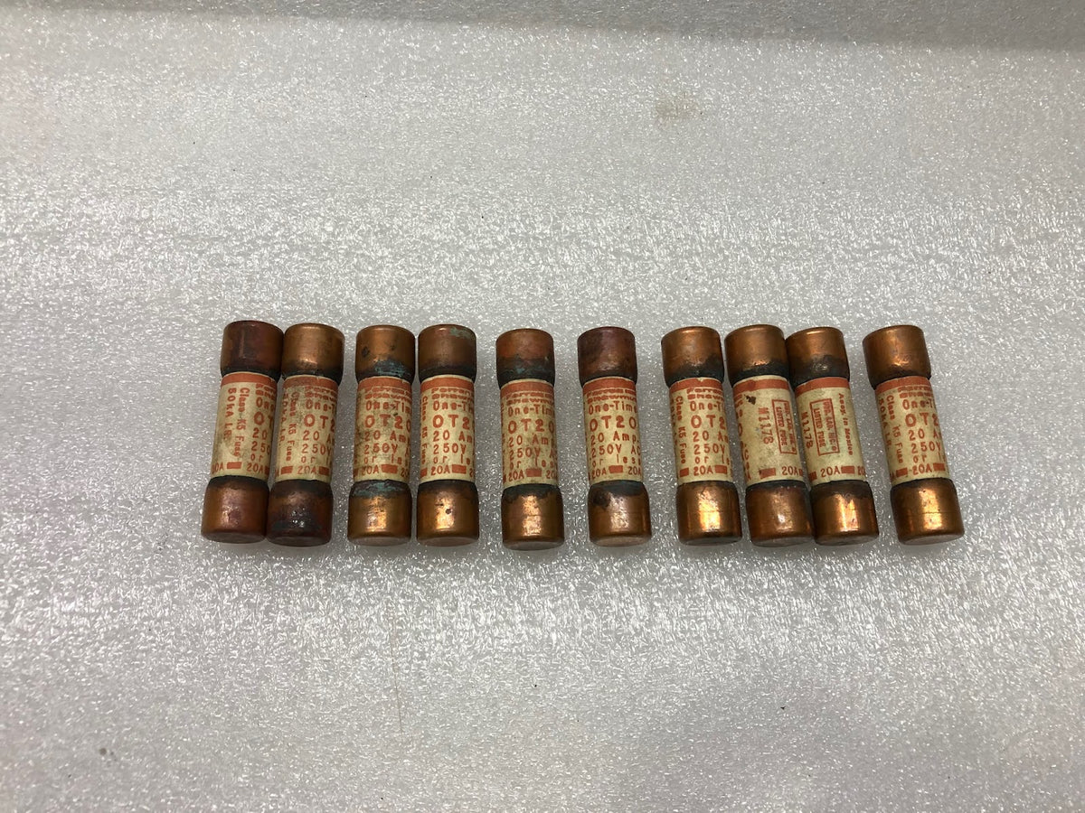 FERRAZ SHAWMUT OT20 K5 FUSE 50kA 20A 250V LOT OF 10 UNIT