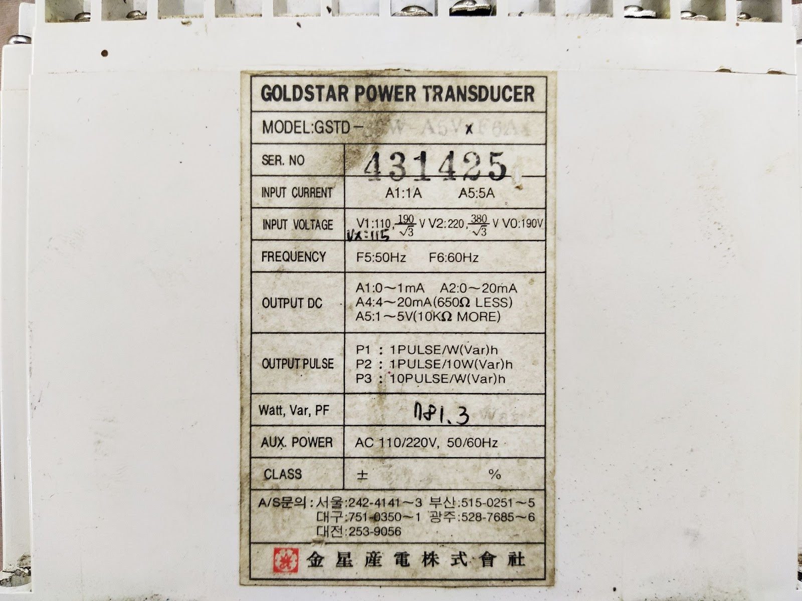 Goldstar Power Transducer GSTD-33W A5VXF6A4