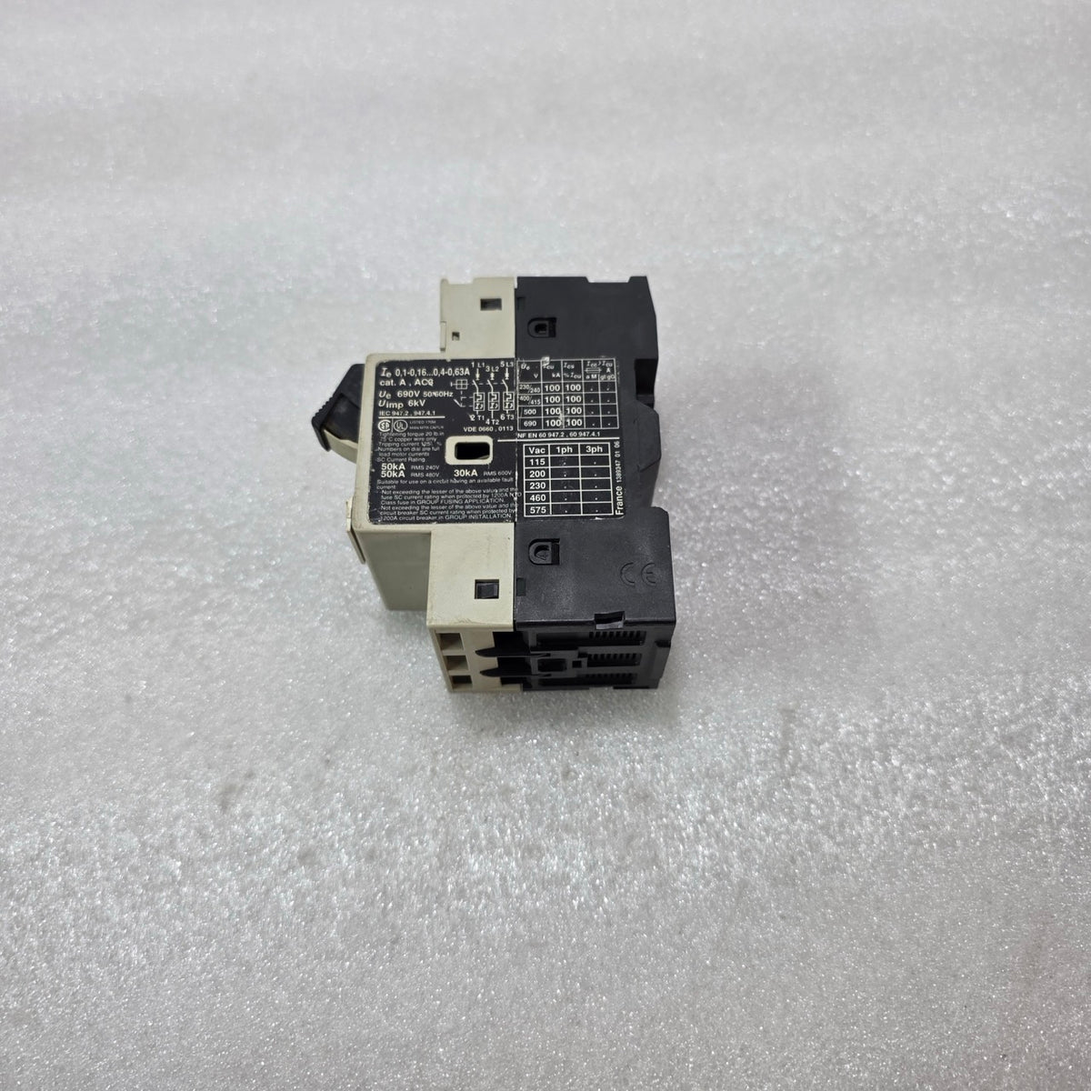 TELEMECANIQUE GV2-M03 MOTOR CIRCUIT BREAKER 0.25-0.4A 690V 3P