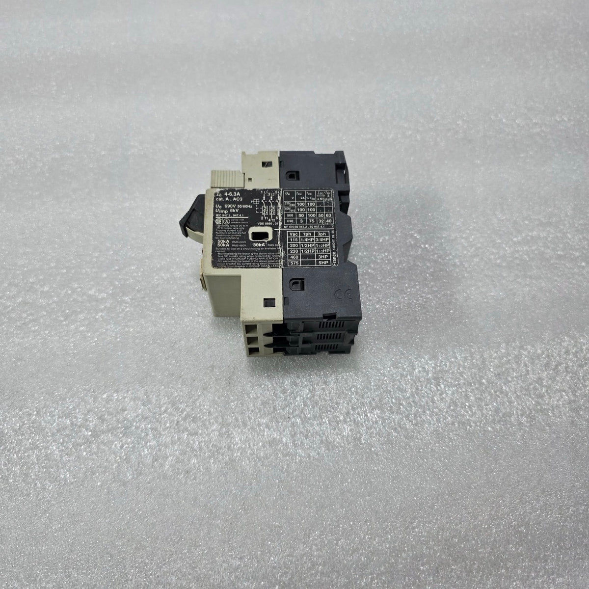 TELEMECANIQUE GV2-M10 4-6.3A 3P MOTOR CIRCUIT BREAKER 690V 50KA MPCB