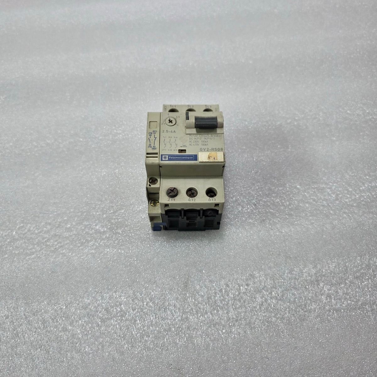 TELEMECANIQUE GV2-RS08 2.5-4A 3P MOTOR CIRCUIT BREAKER 500V 100KA