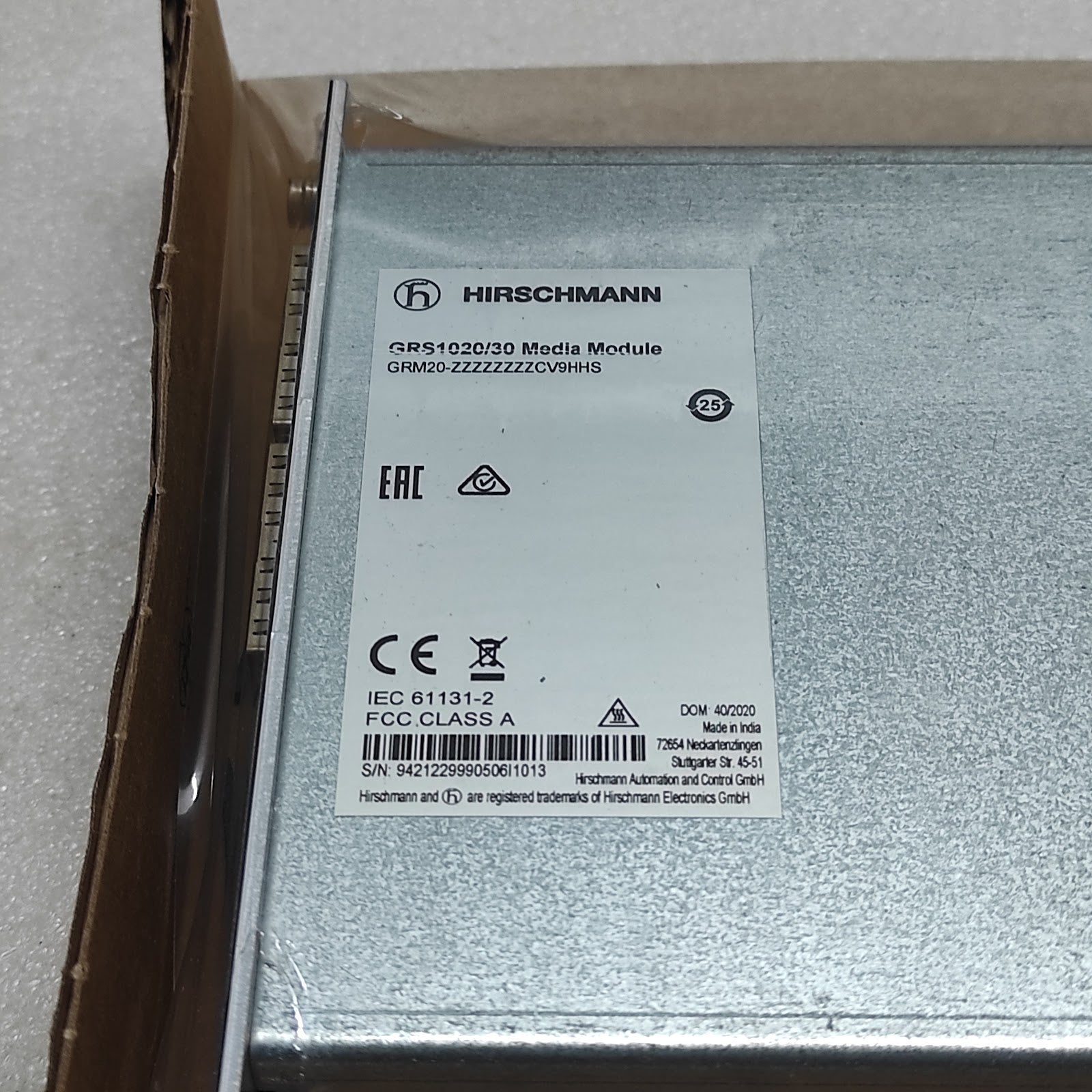 HIRSCHMANN GRS1020/30 MEDIA MODULE GRM20-ZZZZZZZZCV9HHS