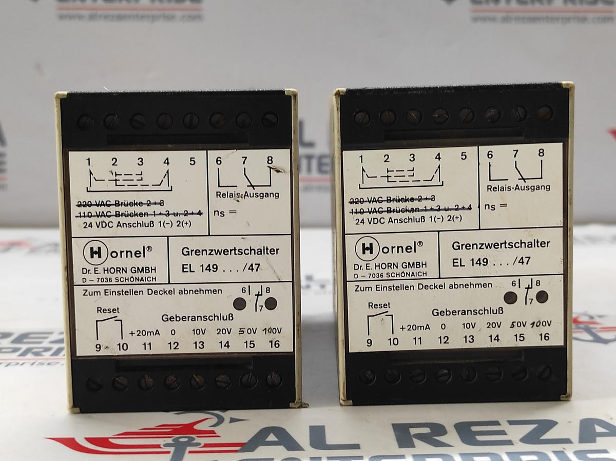 HORNEL EL 149043/47 SPEED LIMIT SWITCH 24VDC EL149043-47