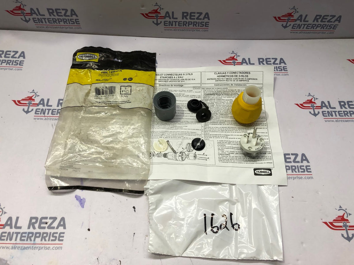 HUBBELL HBL14W47A WATERTIGHT PLUG 125V/15A 2P/3W